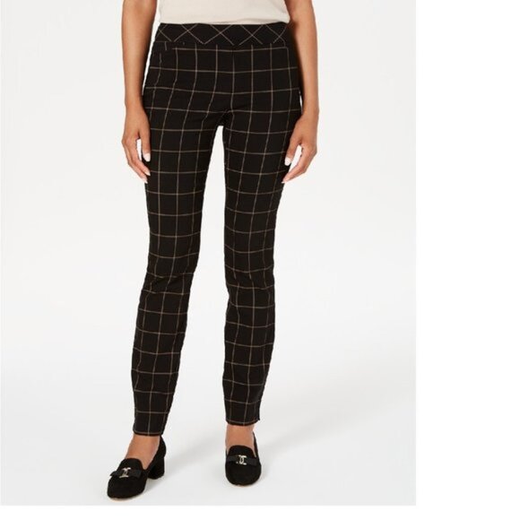 Charter Club Petite Windowpane Plaid Pants - Picture 1 of 1